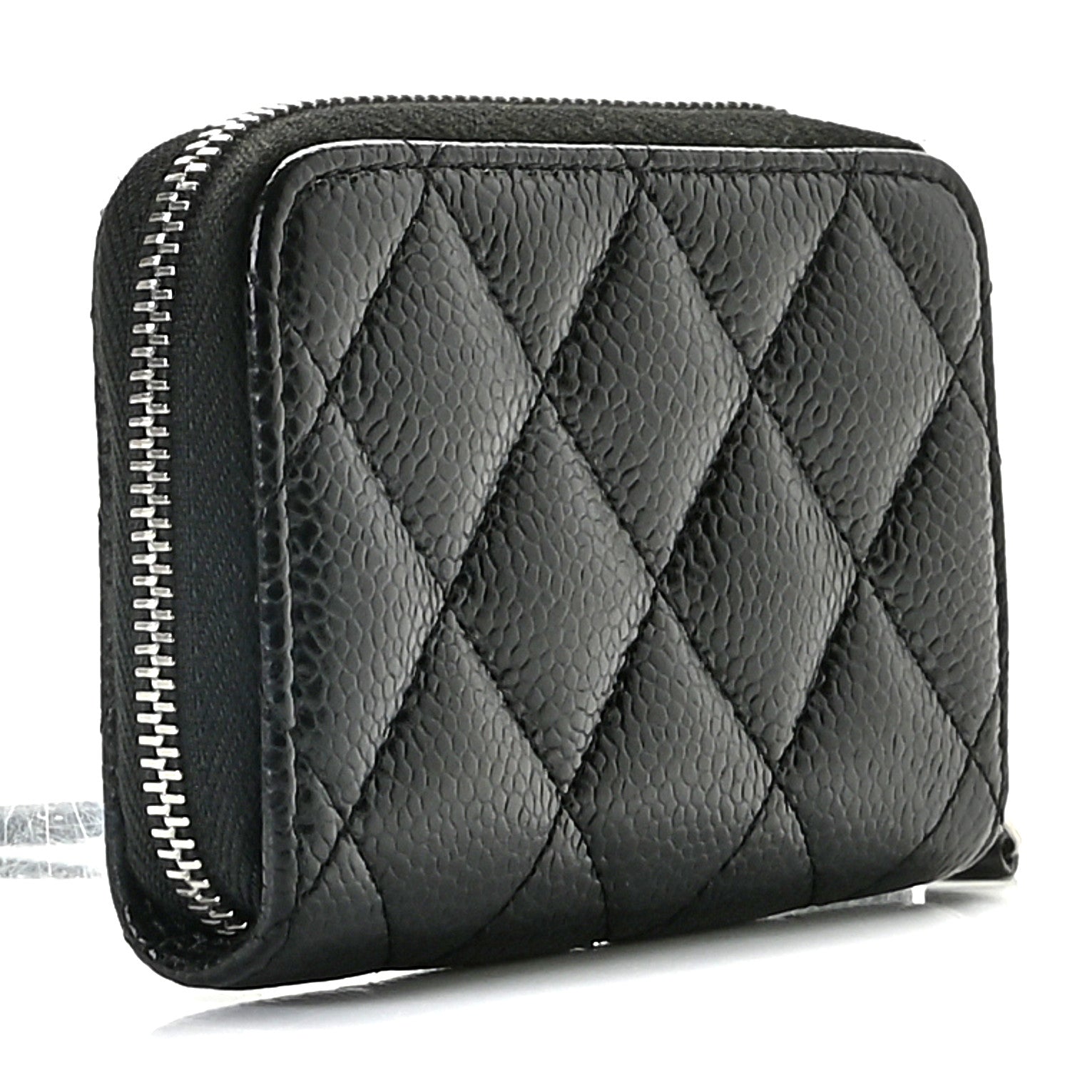 Chanel Caviar Quilted Zip Coin Purse Black 3 of 9