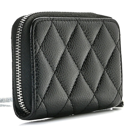 Chanel Caviar Quilted Zip Coin Purse Black 3 of 9