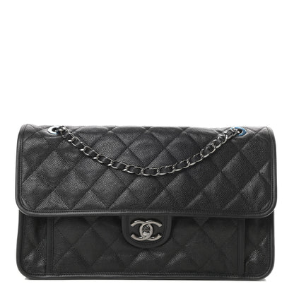 Chanel Caviar Quilted Large French Riviera Flap Black 1 of 11