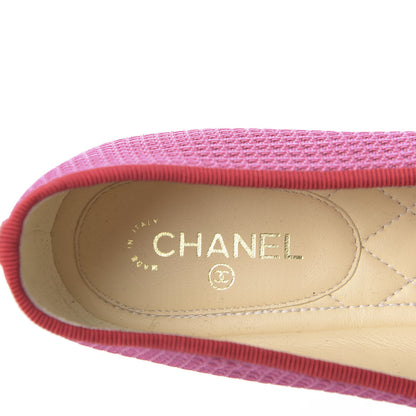 Chanel Grosgrain Cap Toe Ballerina Flats 38 Pink Red 8 of 10