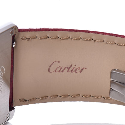 Cartier Stainless Steel Calfskin 27mm Tank Solo Quartz Watch Burgundy 6 of 8
