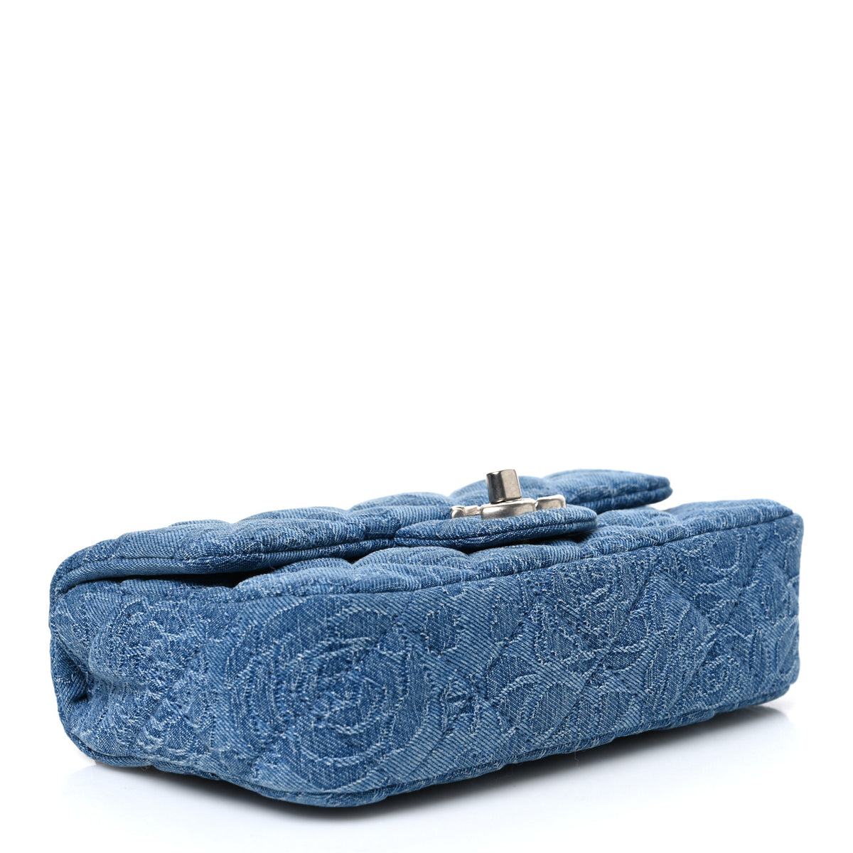 Chanel Denim Quilted Camellia Sweetheart Mini Flap Blue 4 of 10