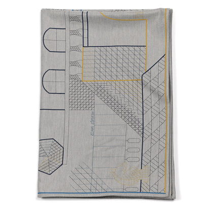 Hermes Cashmere Les Cavaliers Blanket Ocre Bleu 1 of 3