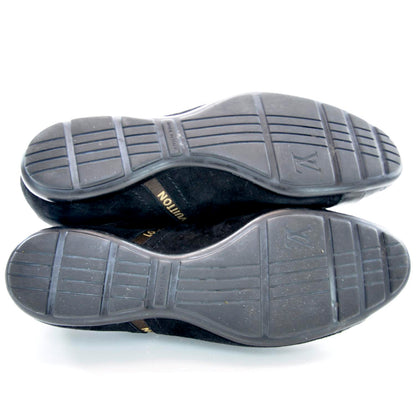 Louis Vuitton Suede Leather Sneakers 39 Black 7 of 9