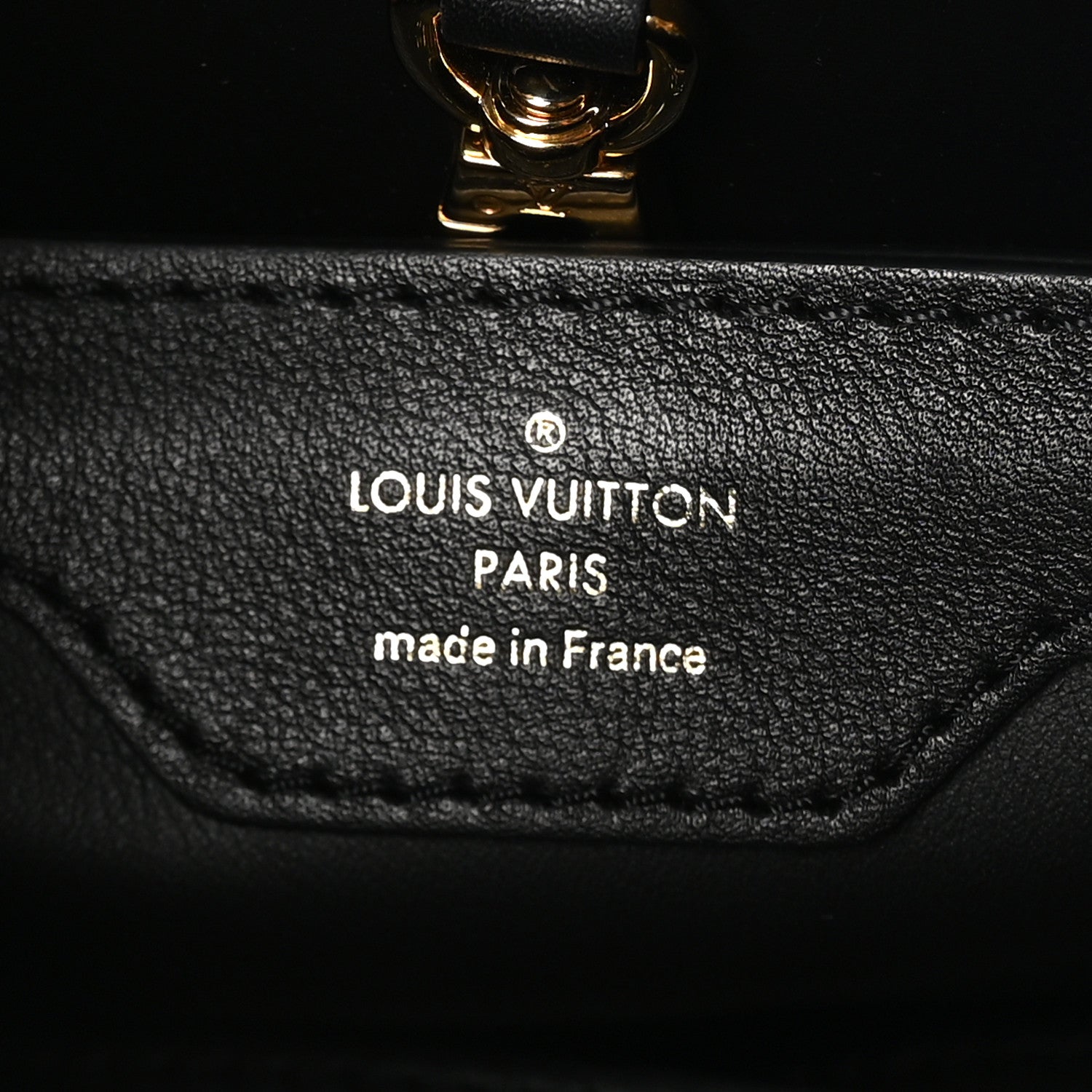 Louis Vuitton Raffia Calfskin Capucines MM Black Ecru 6 of 9