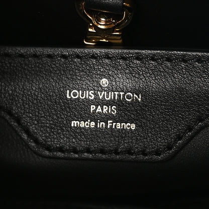 Louis Vuitton Raffia Calfskin Capucines MM Black Ecru 6 of 9