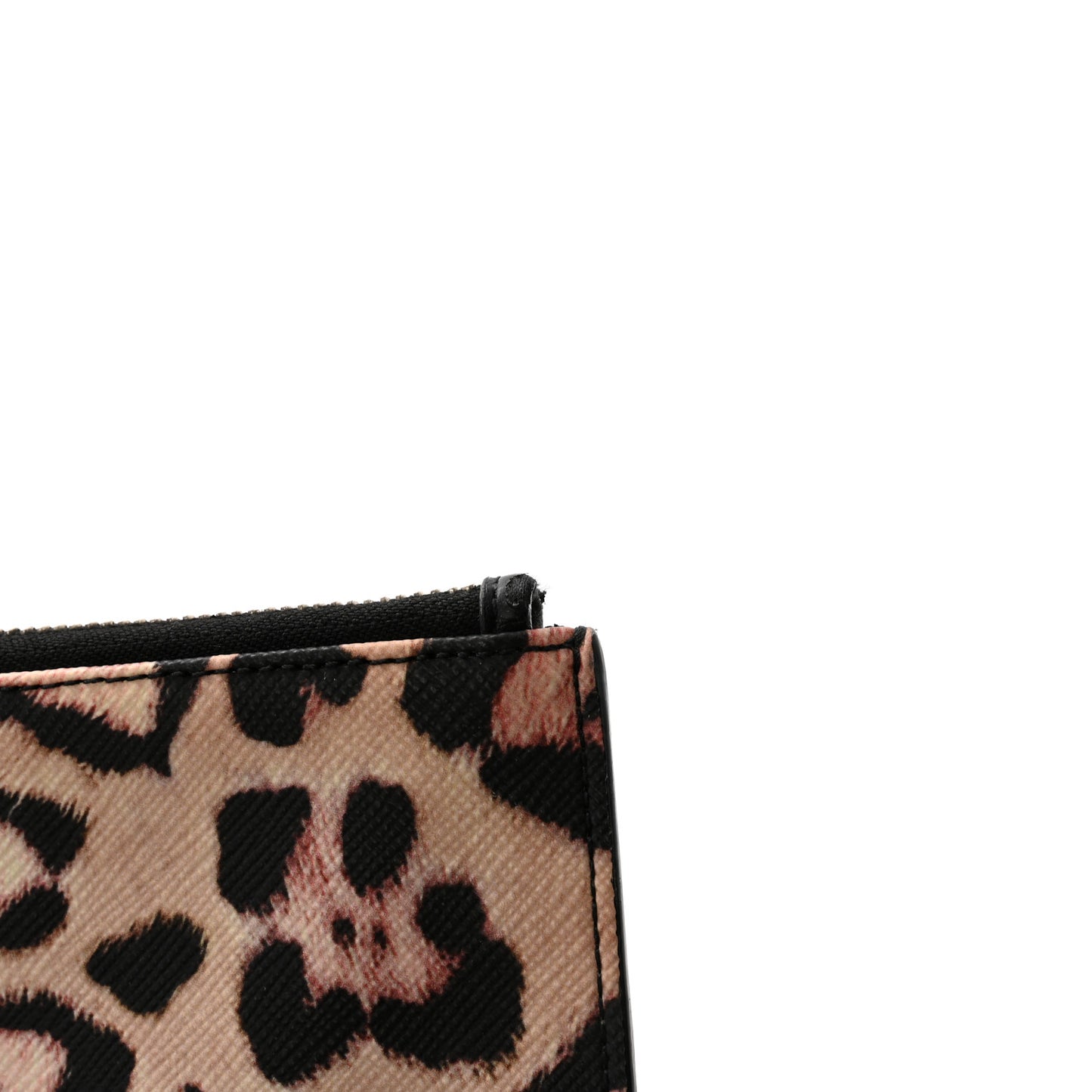 Coated Canvas Jaguar Print Zip Pouch