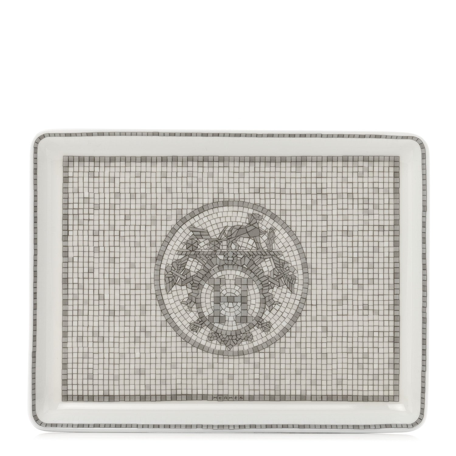 Hermes Porcelain Mosaique au 24 Platine Sushi Plate 1 of 6