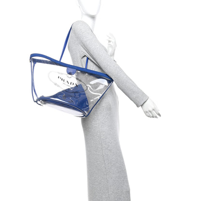 Prada PVC Canapa Tote Cobalto 2 of 10