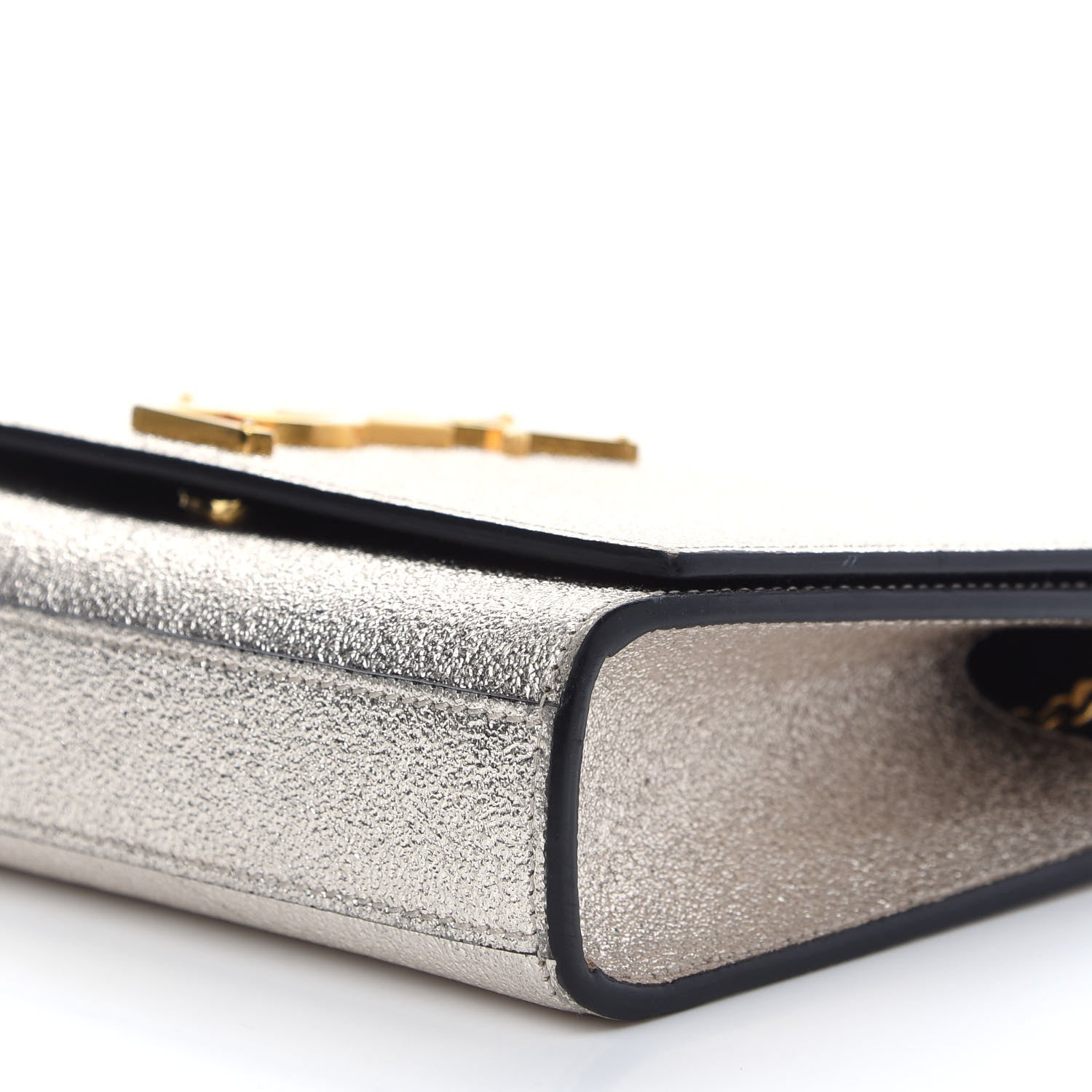 Saint Laurent Metallic Calfskin Small Classic Monogram Kate Satchel Pale Gold 8 of 8