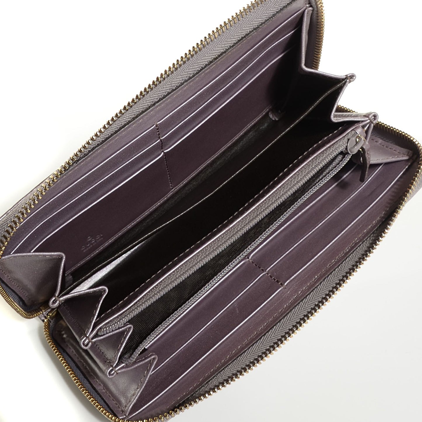 Metallic Soft Guccissima Margaux Calfskin Lovely Zip Around Wallet Senanque