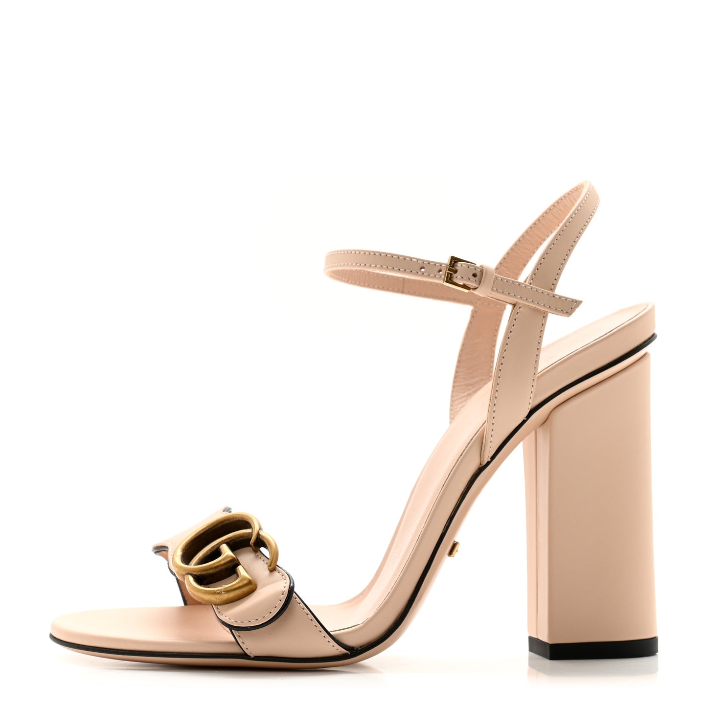 Lifford Calfskin GG Marmont Ankle Wrap 105mm Sandals 36.5 Skin Rose