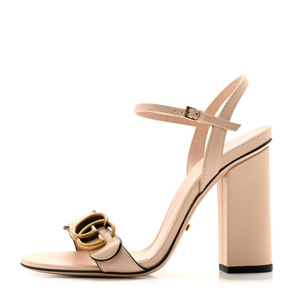 Gucci Lifford Calfskin GG Marmont Ankle Wrap 105mm Sandals 36.5 Skin Rose 1 of 10
