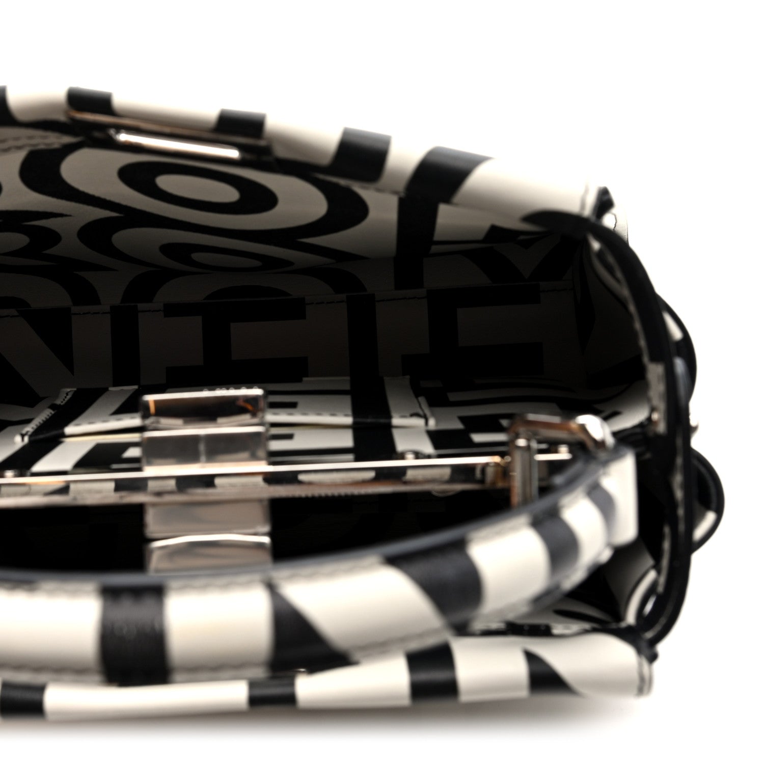 Fendi X MARC JACOBS Nappa Mini Peekaboo I SEE U Satchel Black White 5 of 10