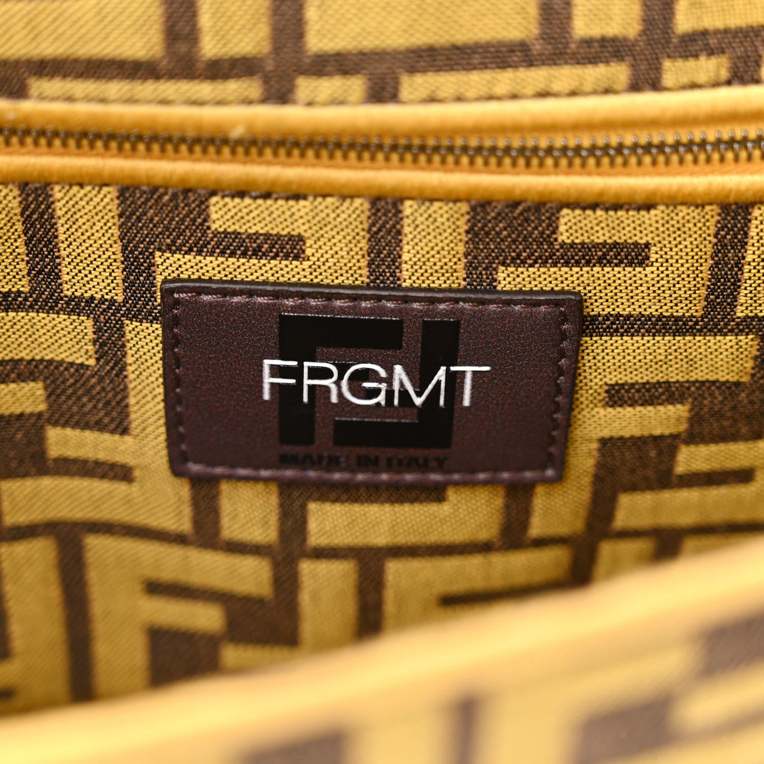 Fendi x FRGMT Woven Fabric Jacquard FF Embroidered Baguette Mimosa 6 of 11