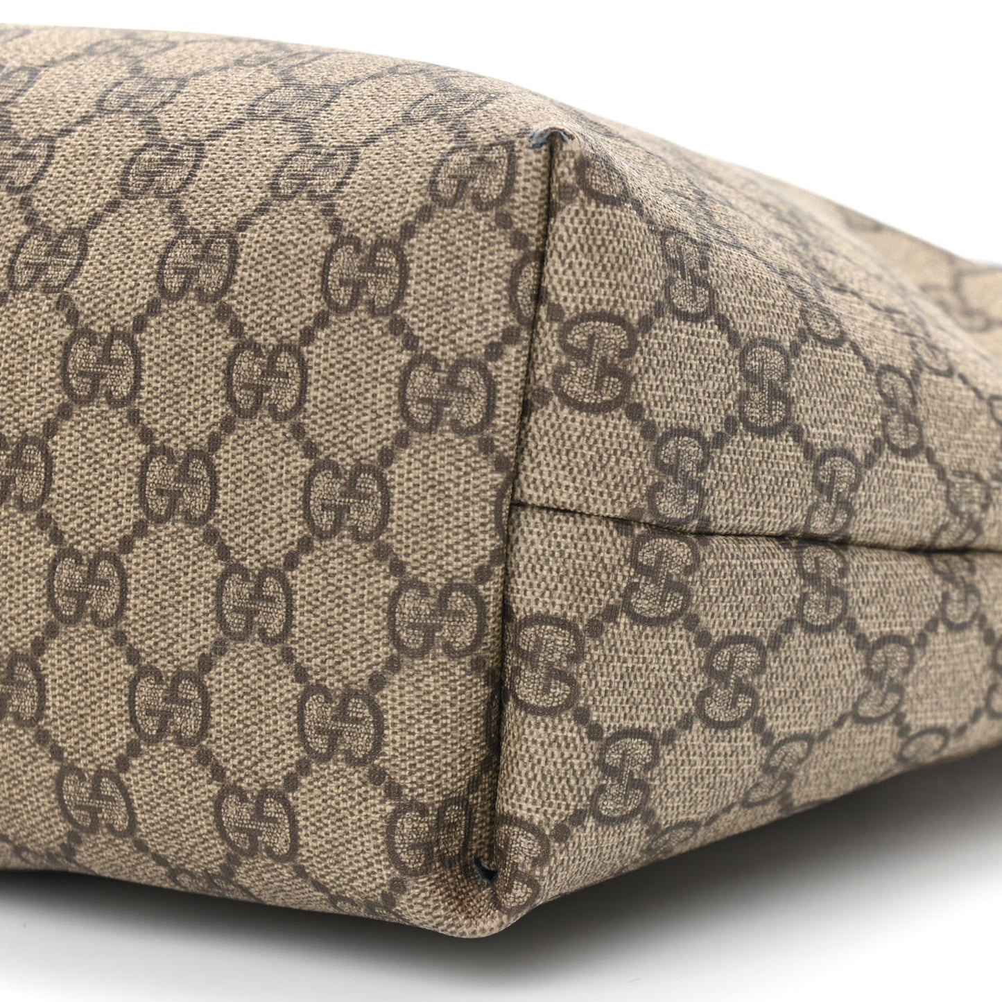 GG Supreme Monogram Medium Zippered Shopping Tote Dark Brown