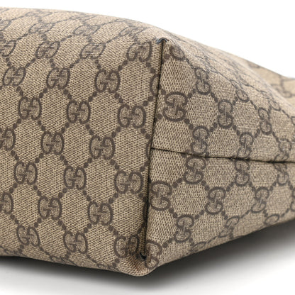 Gucci GG Supreme Monogram Medium Zippered Shopping Tote Dark Brown 10 of 14