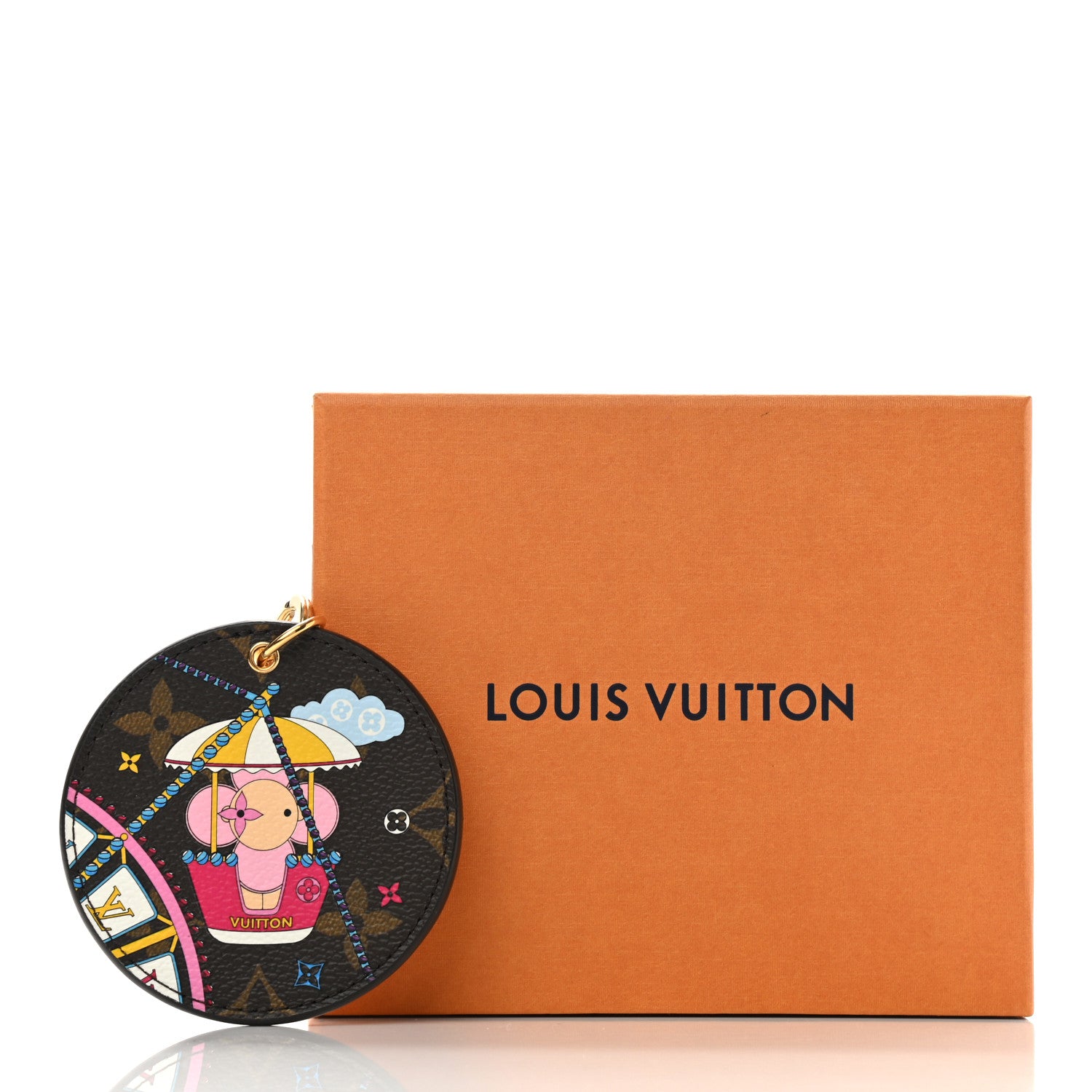 Louis Vuitton Monogram 2020 Christmas Animation Big Wheel Bag Charm Key Ring Rose Ballerine 5 of 5