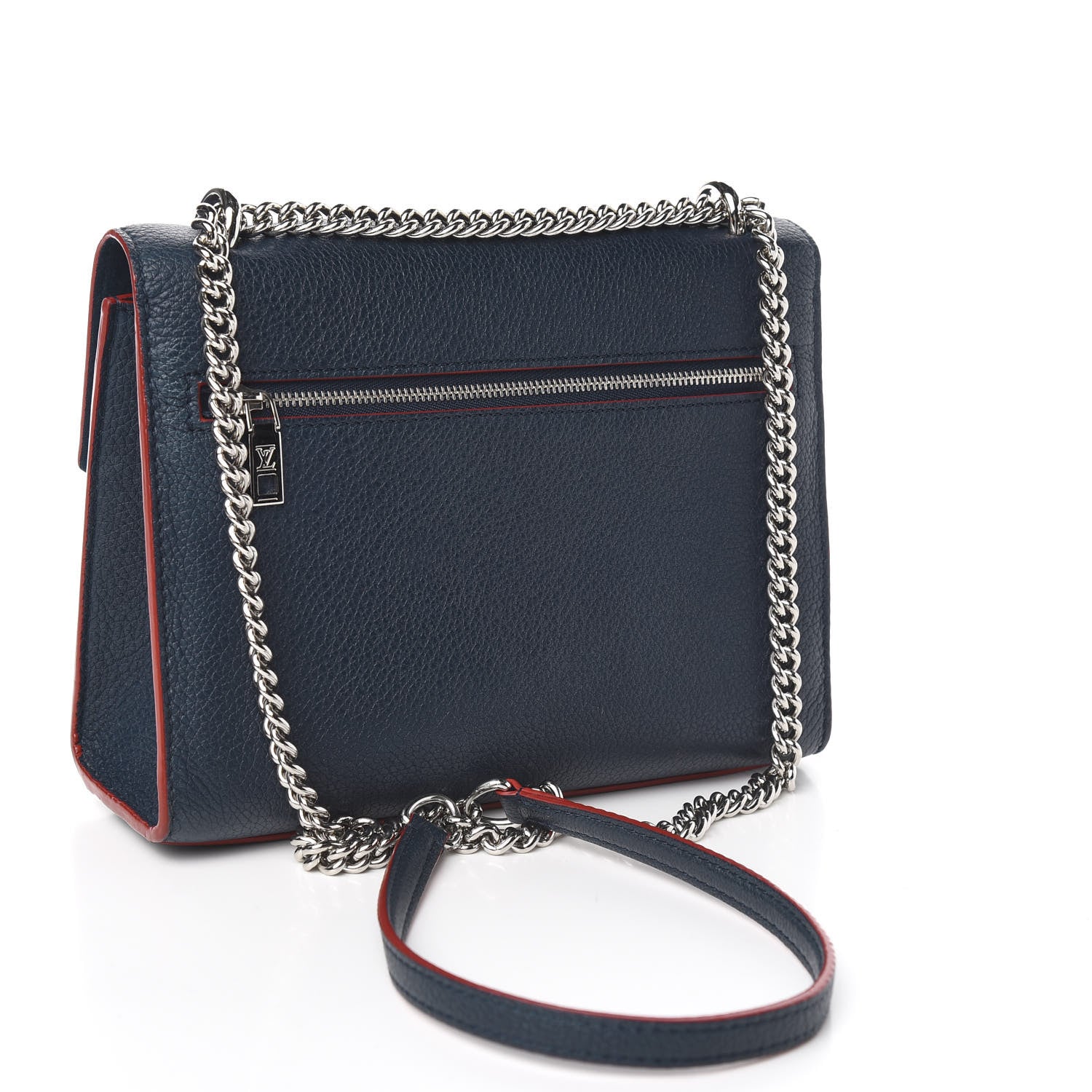 Louis Vuitton Soft Calfskin Mylockme Chain Bag BB Marine Rouge 3 of 10