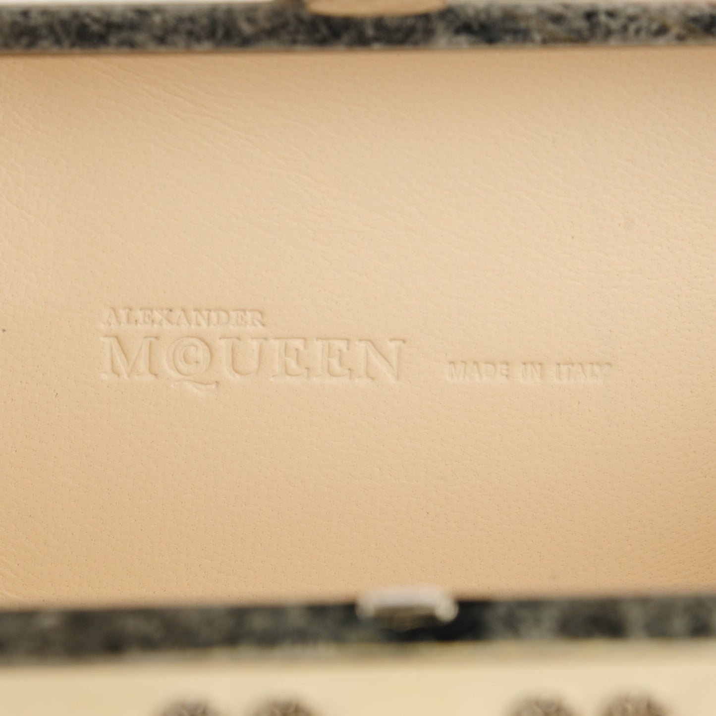 Studded Skull Box Clutch White