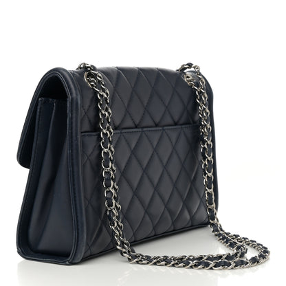 Chanel Lambskin Quilted Large Geometric Flap Navy 3 of 14