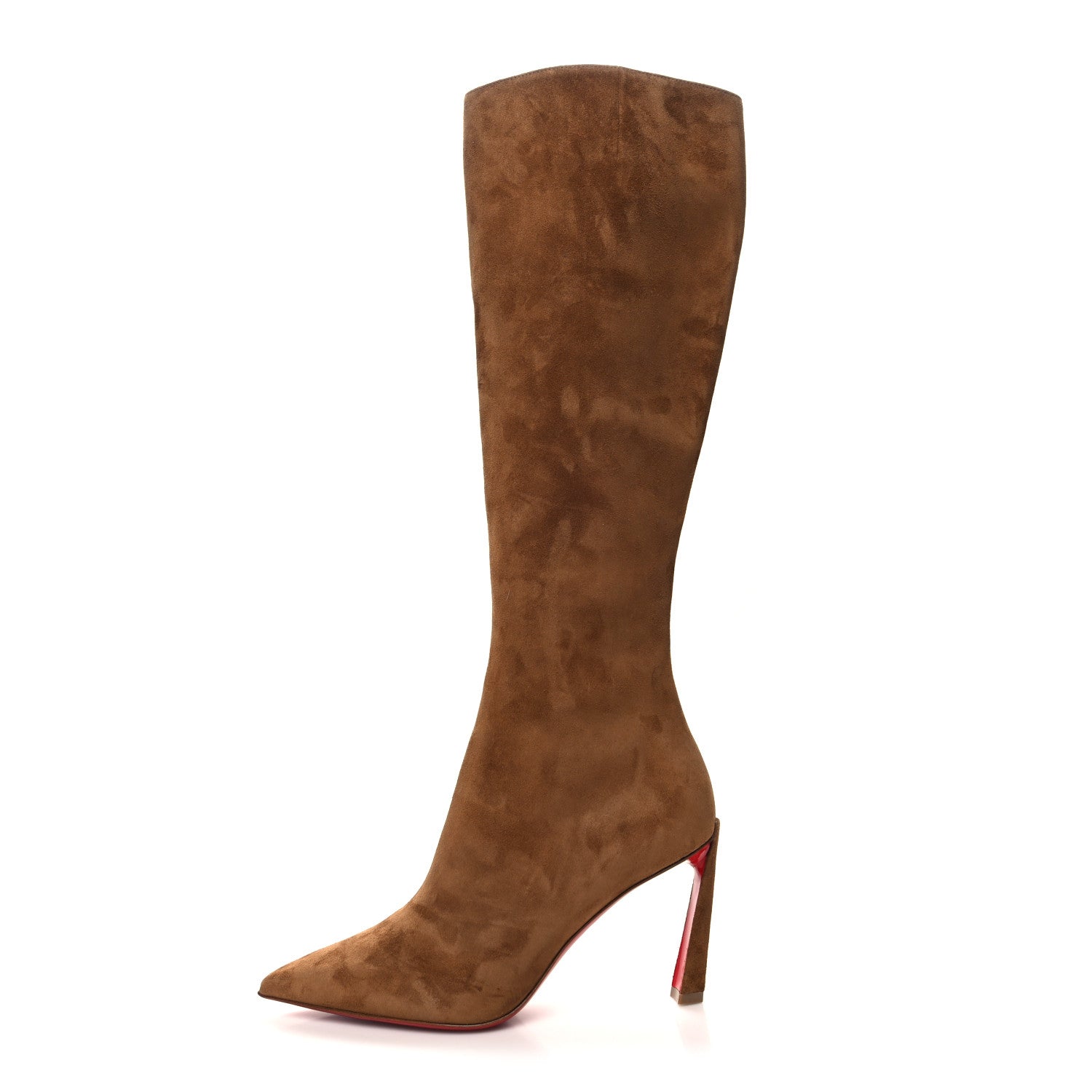 Christian Louboutin Suede Calfskin Condora Botta 85 Knee Boots 35 Brown 1 of 6