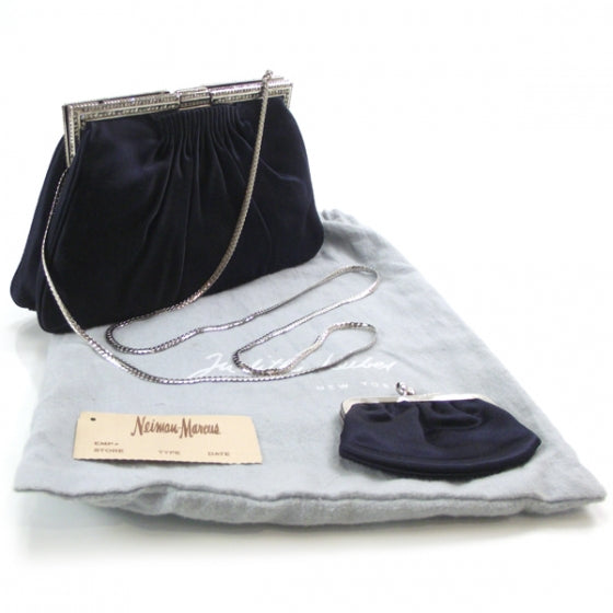 Satin Evening Bag Navy