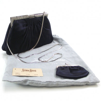 Judith Leiber Satin Evening Bag Navy 3 of 10