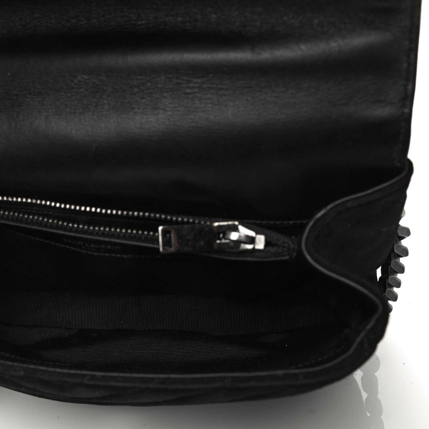 Saint Laurent Suede Matelasse Chevron Fringe Monogram Medium College Bag Black 5 of 15
