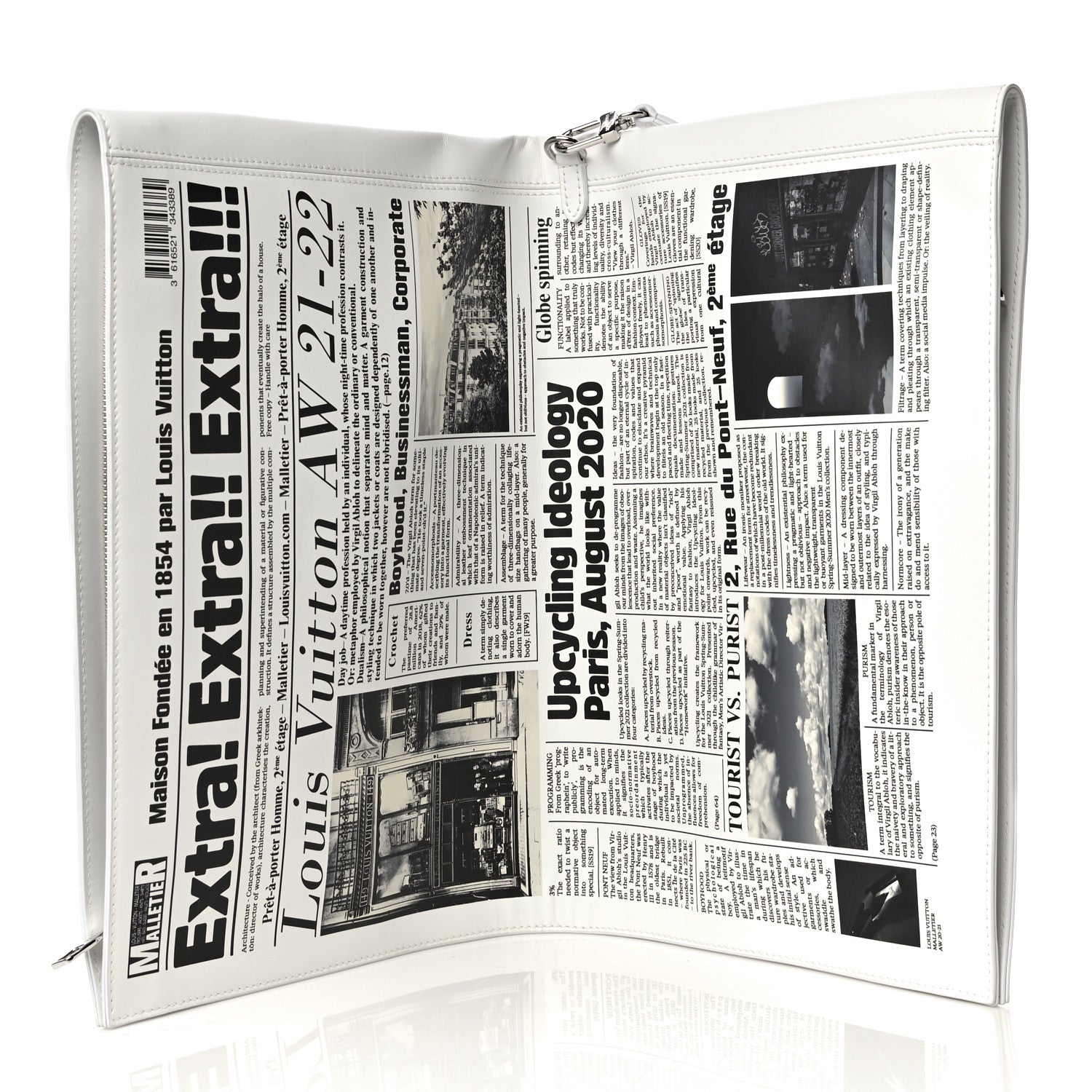 Louis Vuitton Calfskin Newspaper Print Pouch 7 of 11