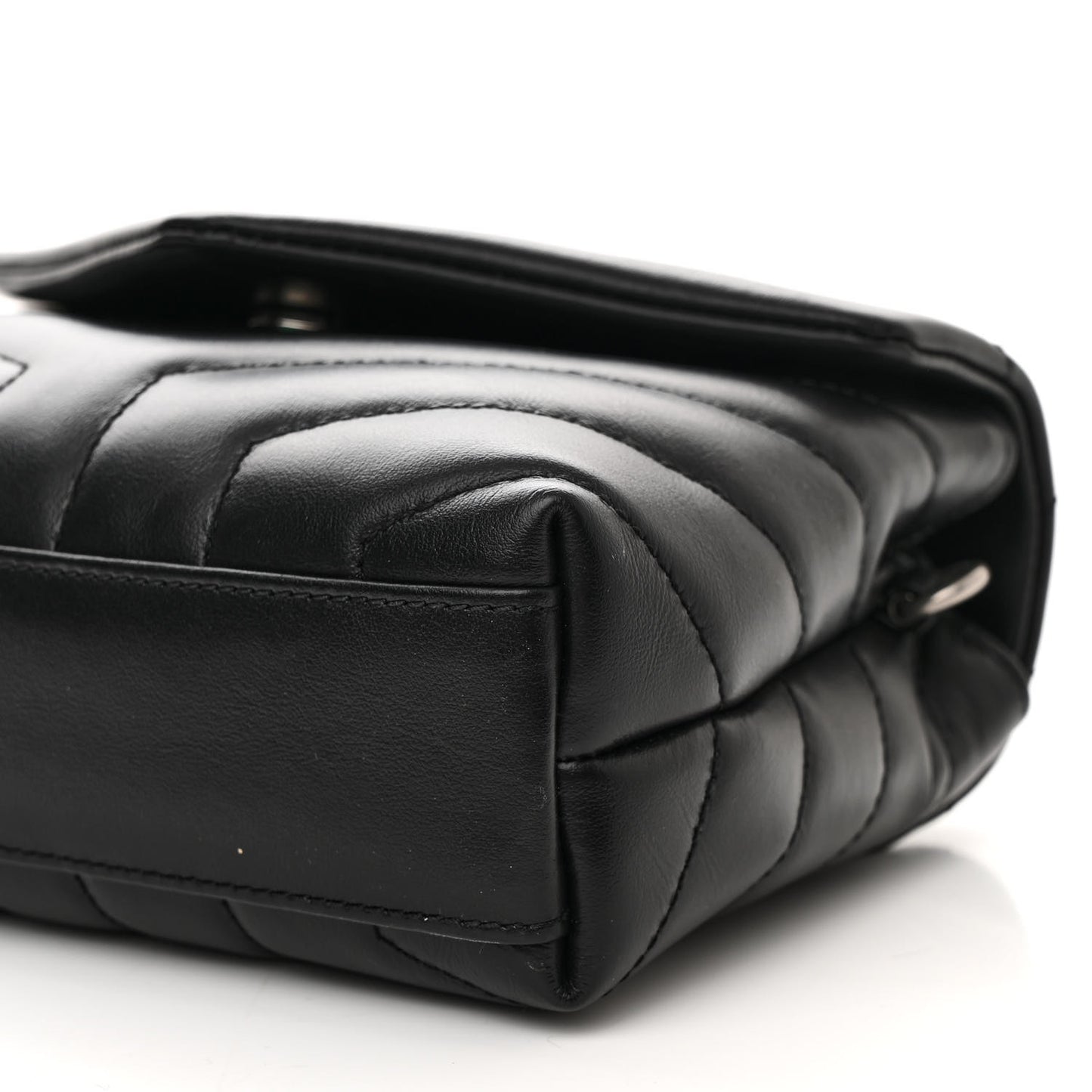Calfskin Y Quilted Monogram Toy Loulou Crossbody Bag Black