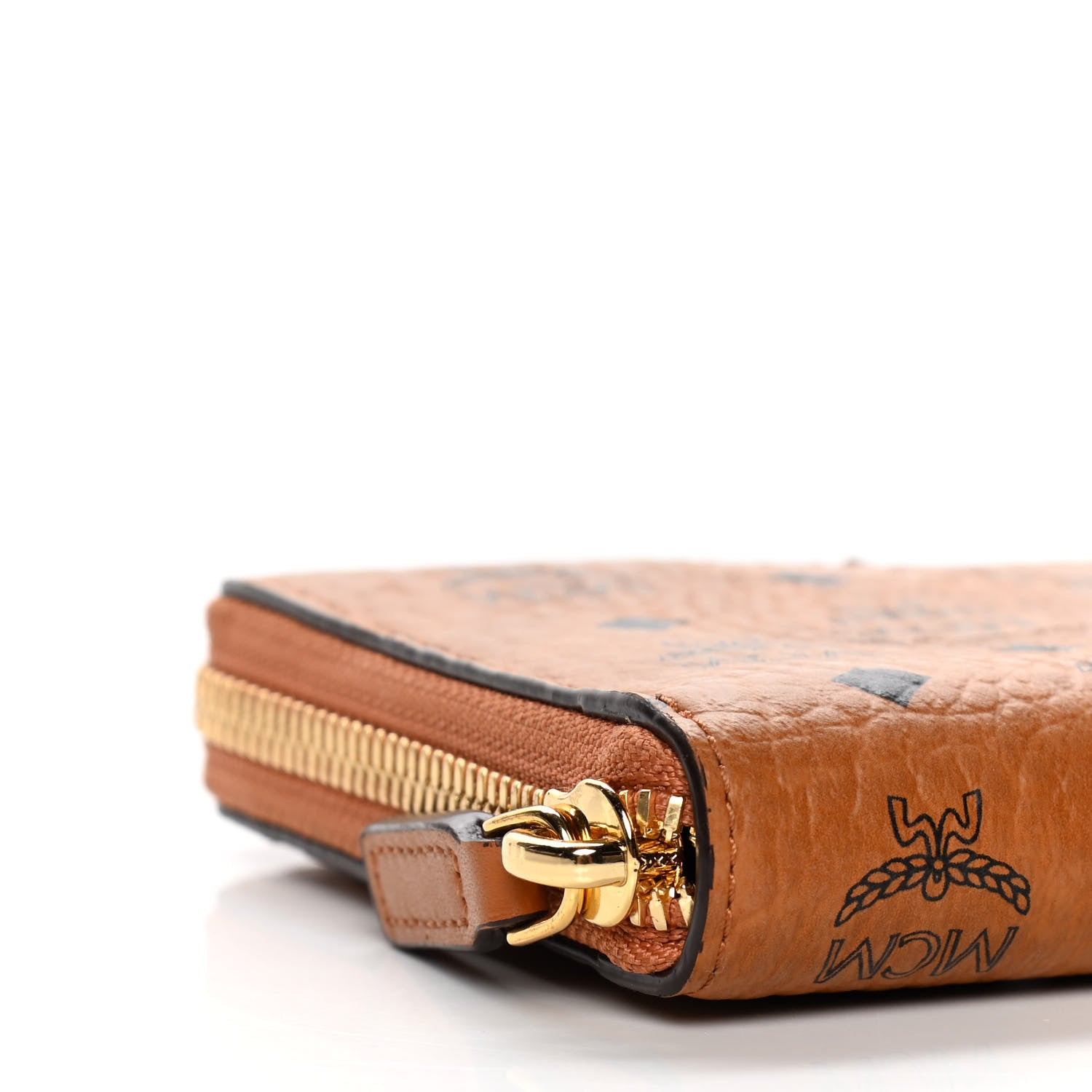 MCM Visetos Large Zip Around Wallet Cognac 7 of 12