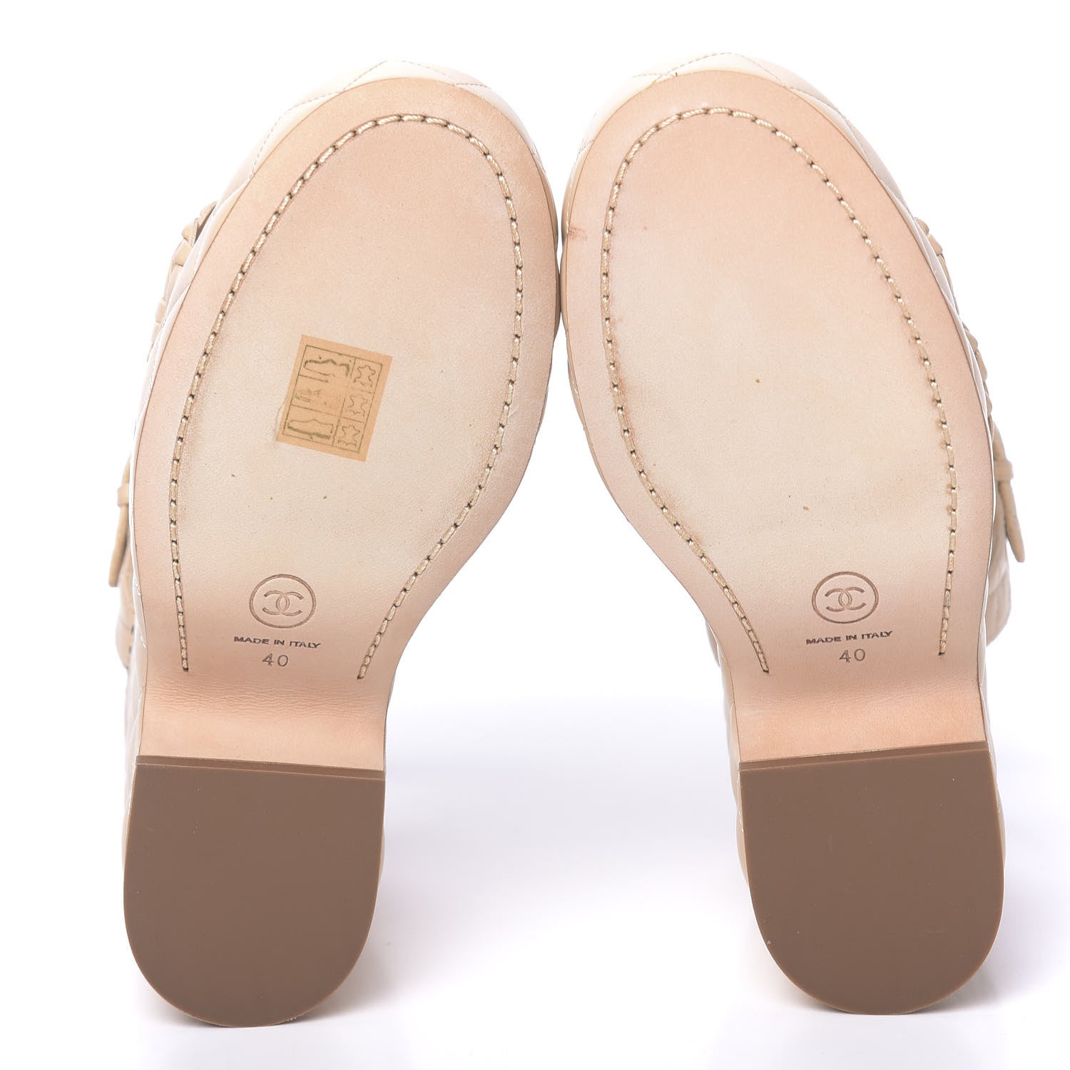 Chanel Calfskin Quilted Chain Around Wedge Sandals 40 Light Beige 5 of 9