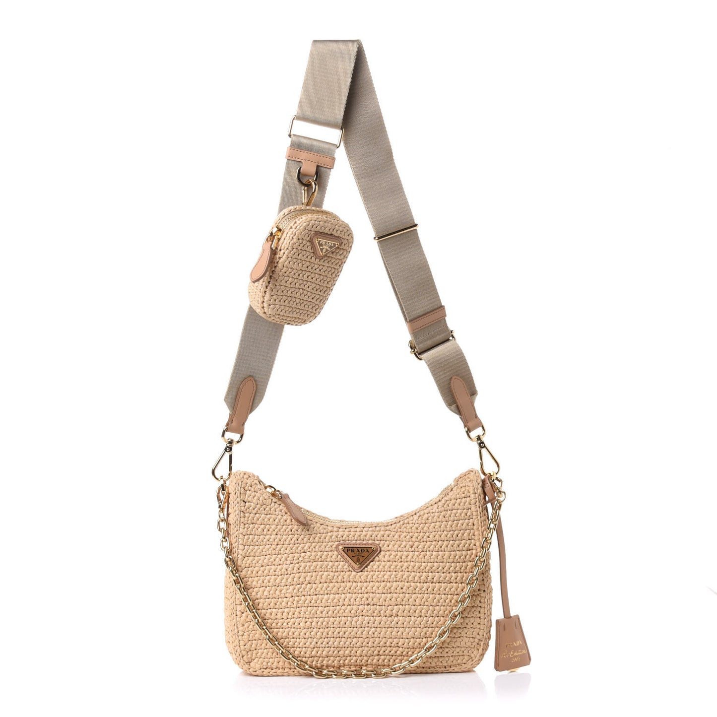Yarn Raffia Effect Crochet Re-Edition 2005 Shoulder Bag Naturale