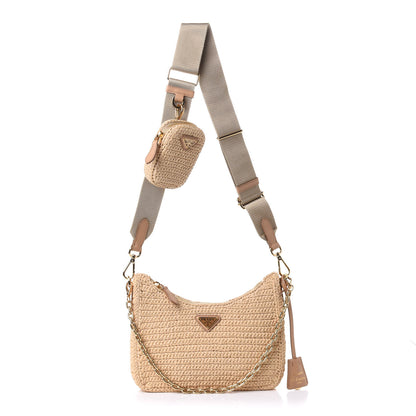 Prada Yarn Raffia Effect Crochet Re-Edition 2005 Shoulder Bag Naturale 1 of 13