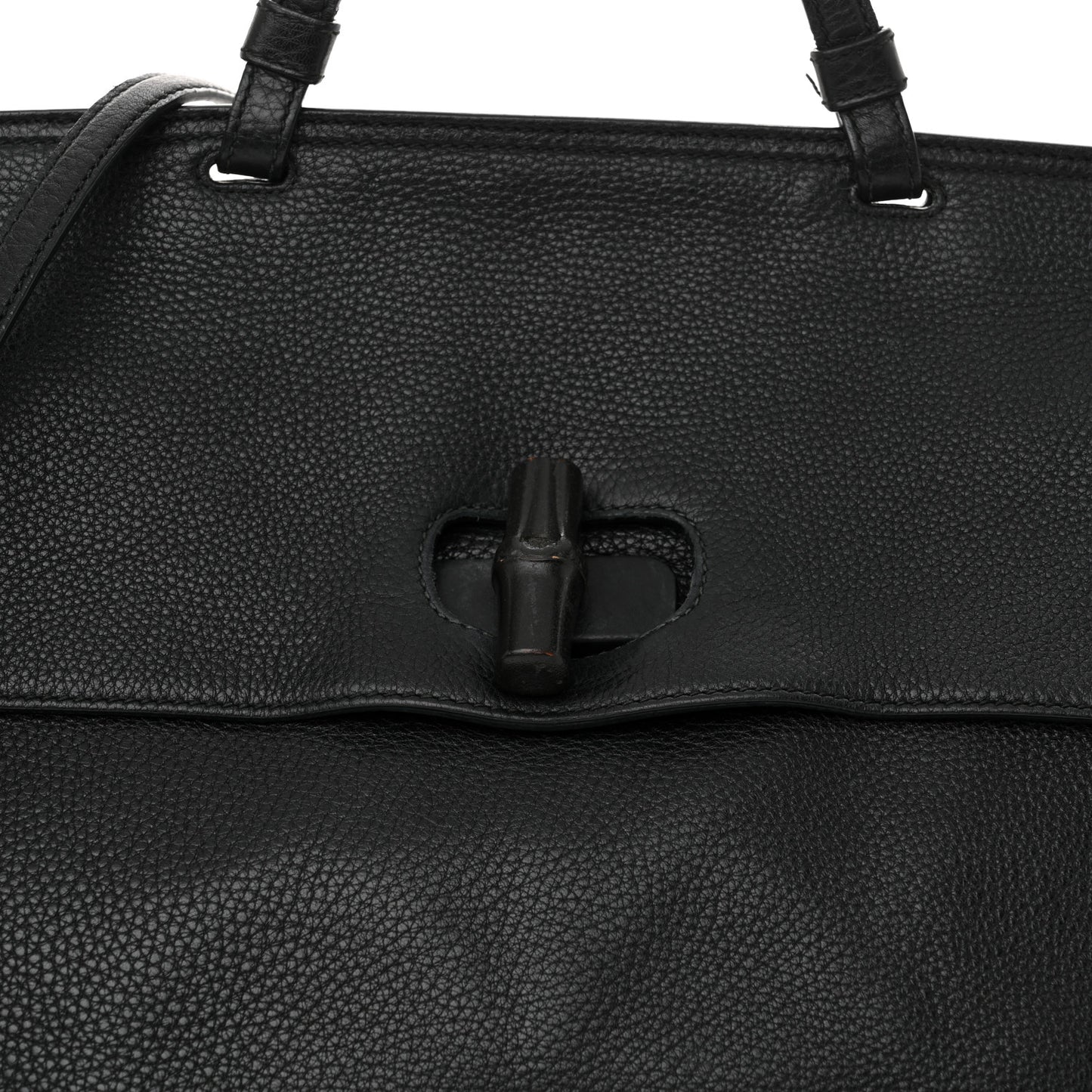 Cellarius Calfskin Large Bamboo Daily Top Handle Bag Black