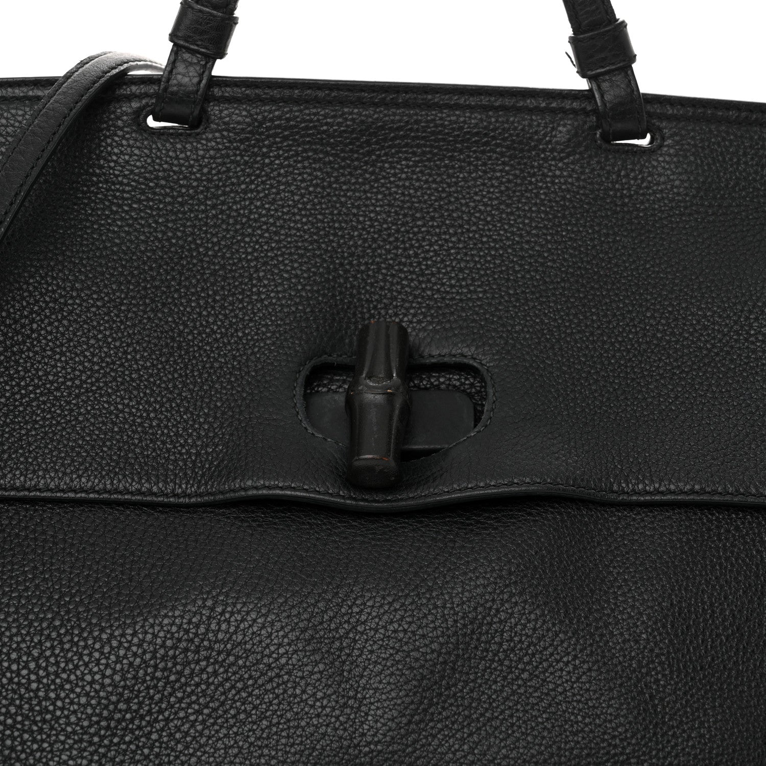 Gucci Cellarius Calfskin Large Bamboo Daily Top Handle Bag Black 7 of 15