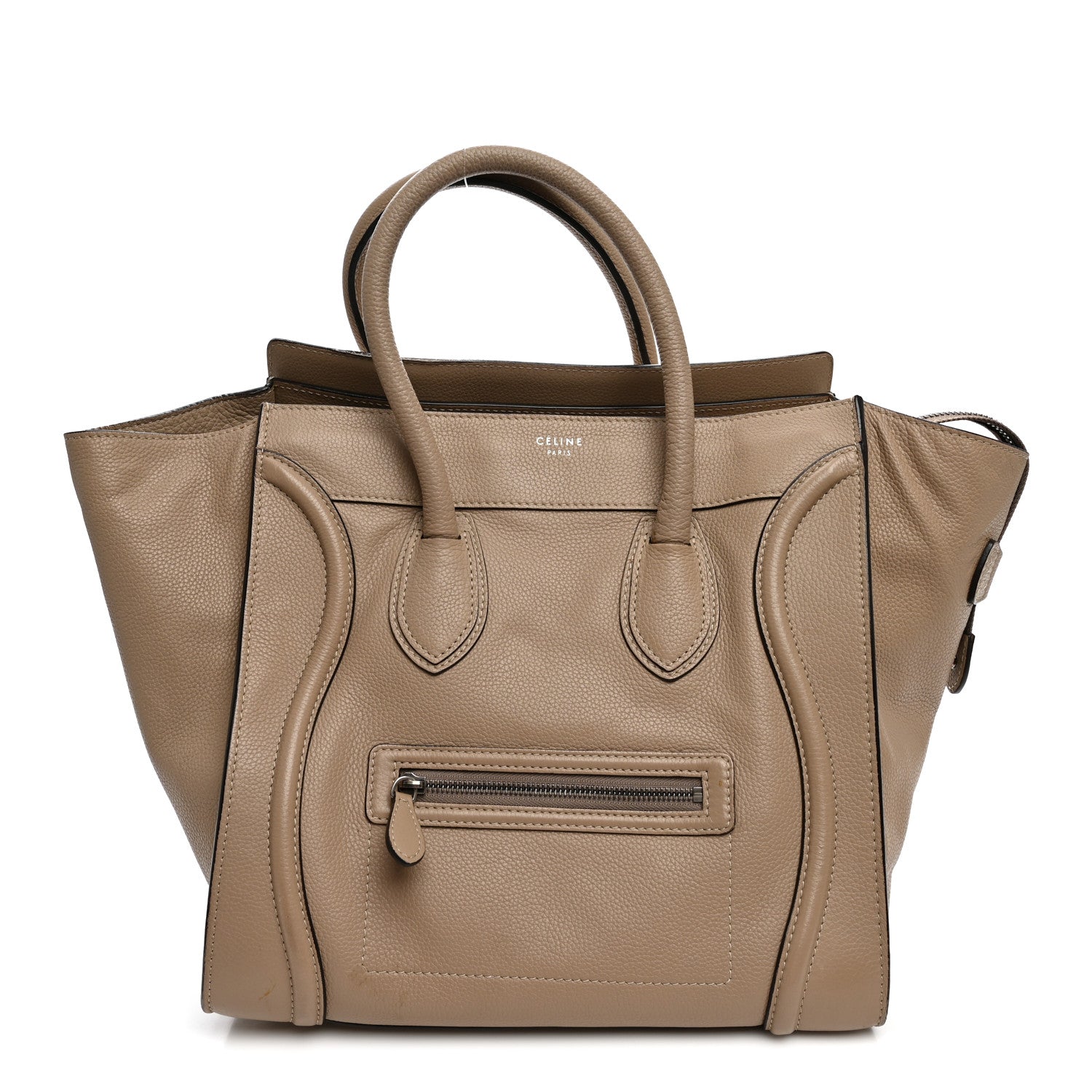 Celine Drummed Calfskin Mini Luggage Dune 1 of 14