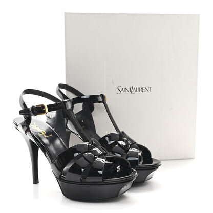 Saint Laurent Patent Tribute 75 Platform Sandals 37 Black 10 of 10