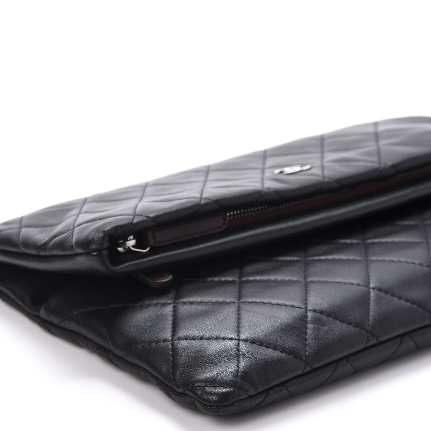 Lambskin Quilted CC Beauty Clutch Black