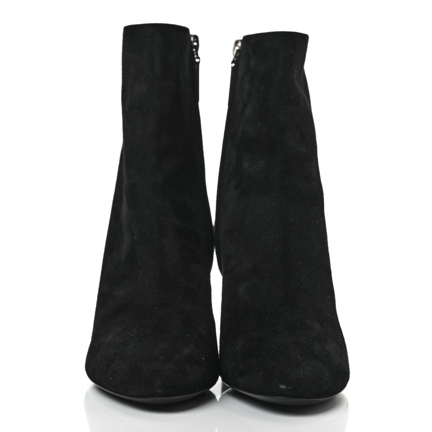 Saint Laurent Suede Loulou Ankle Zip Boot 37 Black 2 of 8