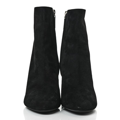 Saint Laurent Suede Loulou Ankle Zip Boot 37 Black 2 of 8