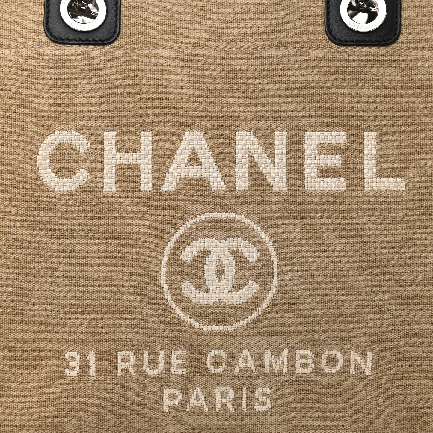 Canvas Small Deauville Tote Beige Black