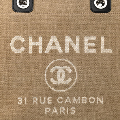 Chanel Canvas Small Deauville Tote Beige Black 8 of 10