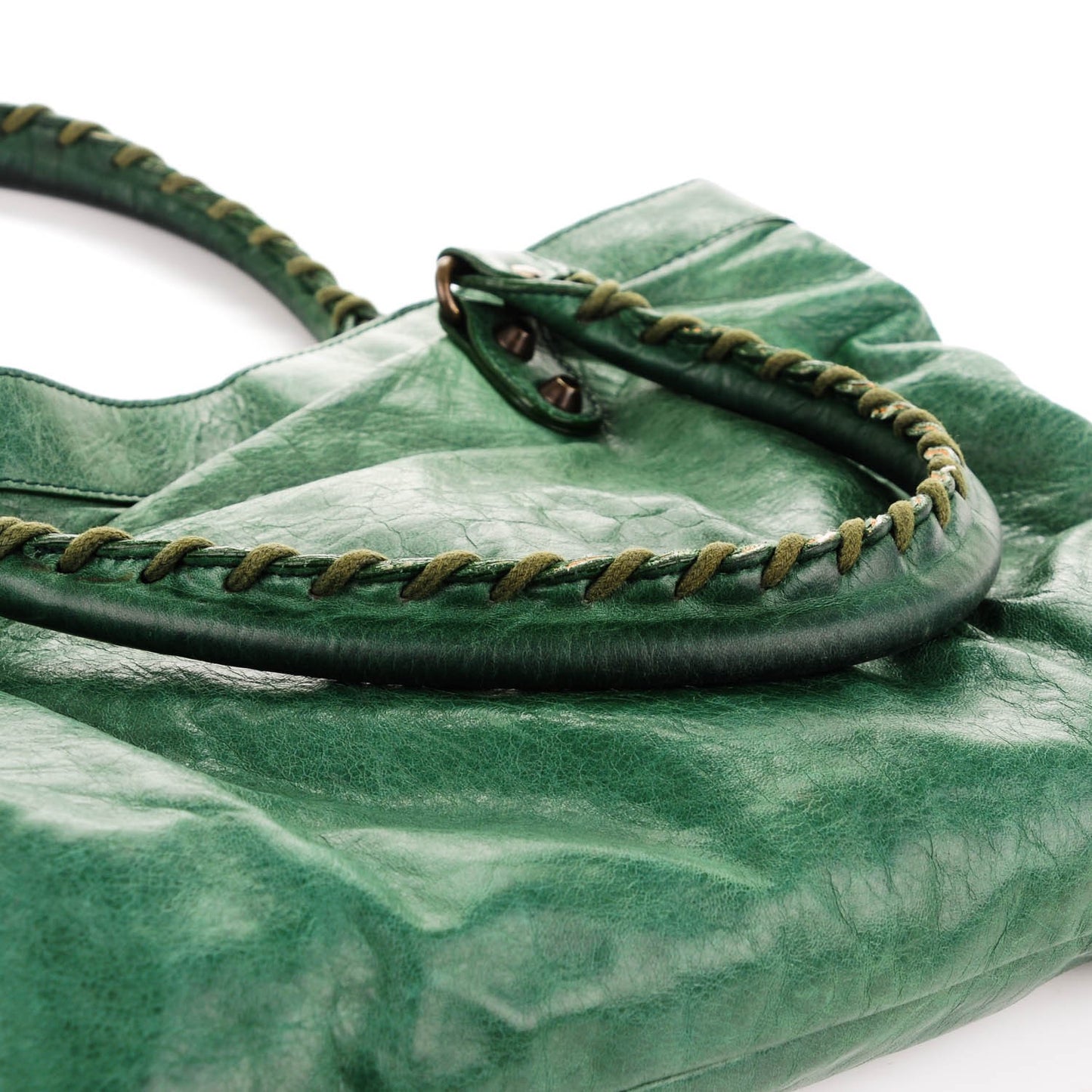 Chevre Classic Hardware Purse Emeraude
