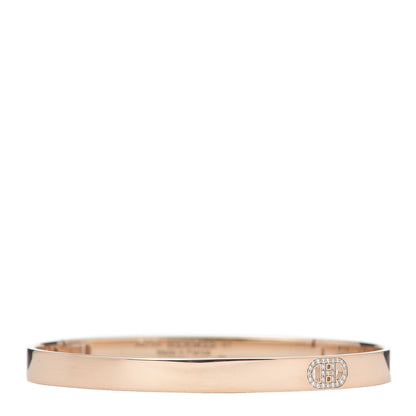 Hermes 18K Rose Gold Diamond PM H D'Ancre Bracelet ST 1 of 6