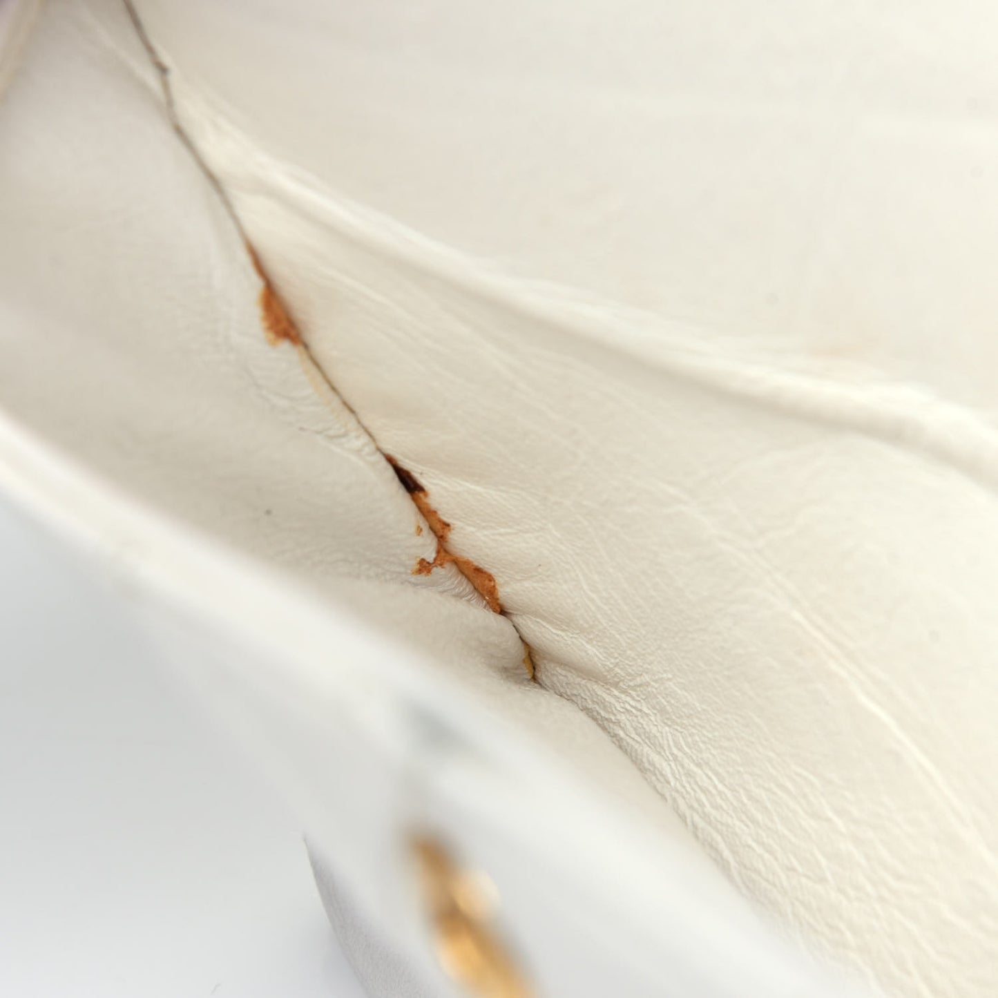 Lambskin Quilted Medium Double Flap White