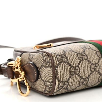 Gucci GG Supreme Monogram Web Mini Ophidia Shoulder Bag Brown 8 of 11