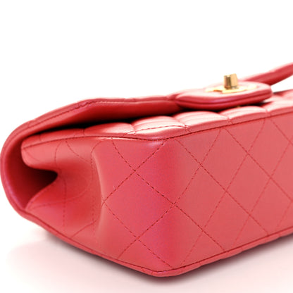 Chanel Iridescent Lambskin Quilted Mini Top Handle Rectangular Flap Red 9 of 10
