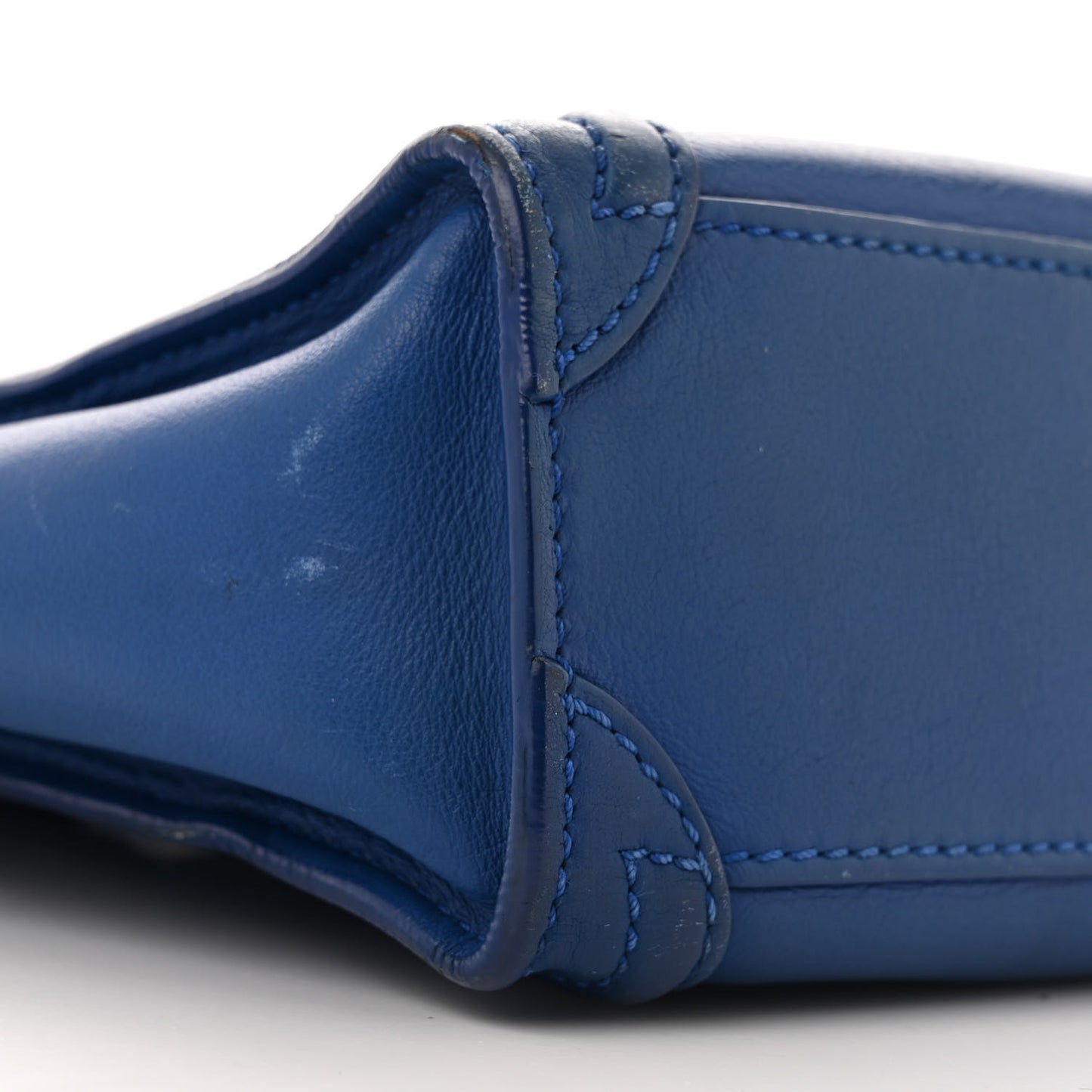 Drummed Calfskin Nano Luggage Indigo
